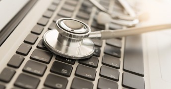 Stethascope, laptop, NHS, health data