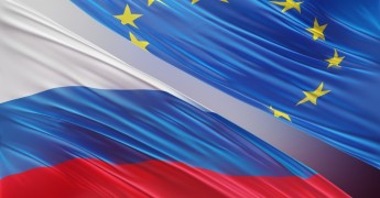 EU Russia flags