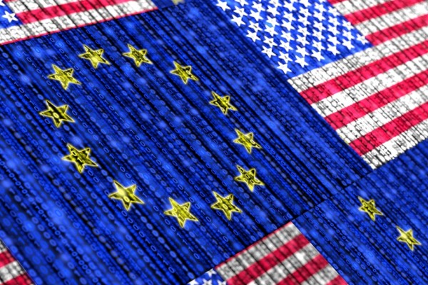 EU US flags digital data