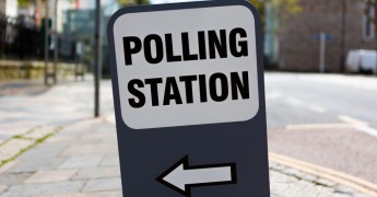 Local elections, polling station, political campaigning