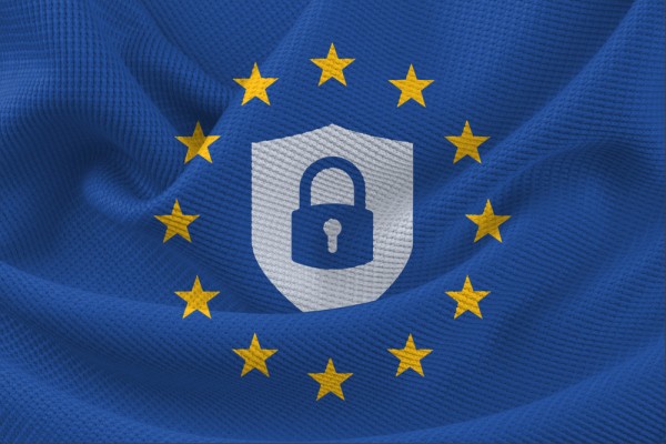 EU flag with padlock